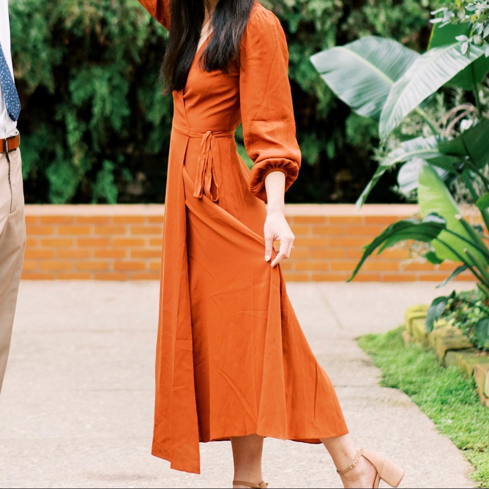 & Other Stories Rust Wrap Dress